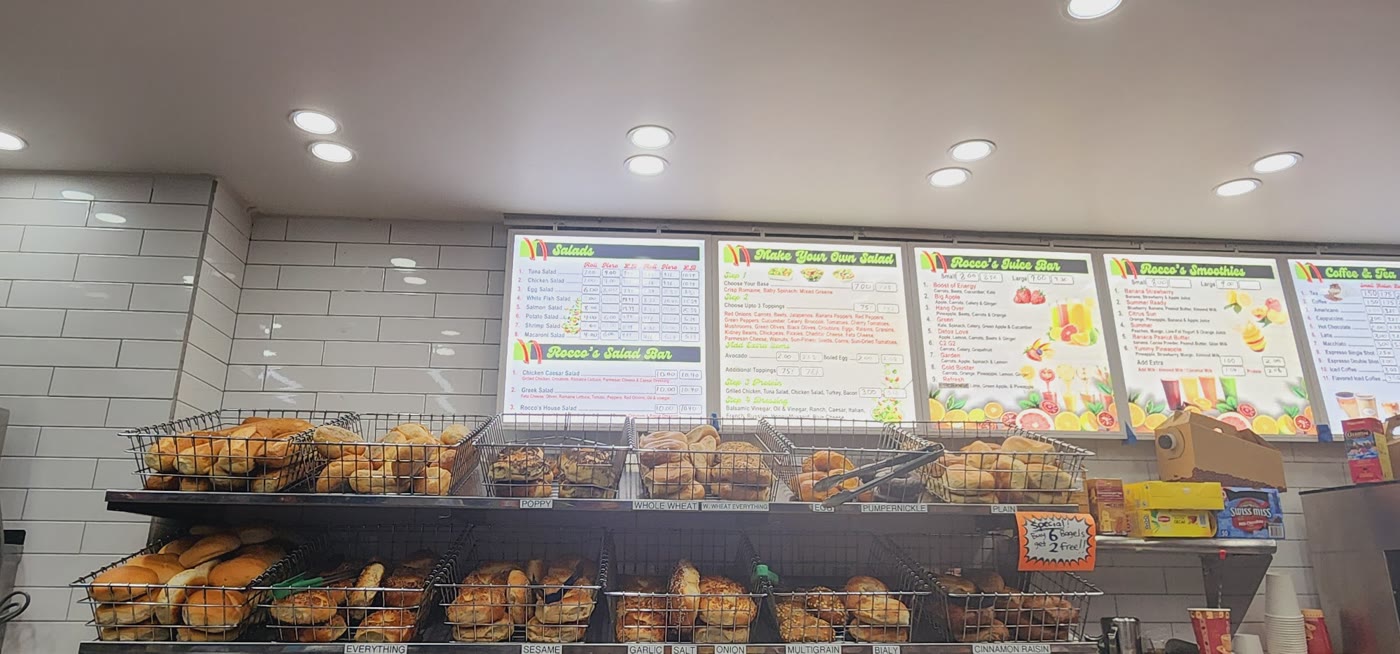Inside Rocco Bagels Deli and Grill